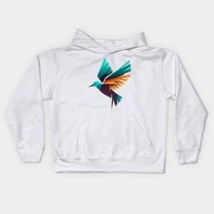 Paradise Bird - Geometric bird design for the environment Kids Hoodie